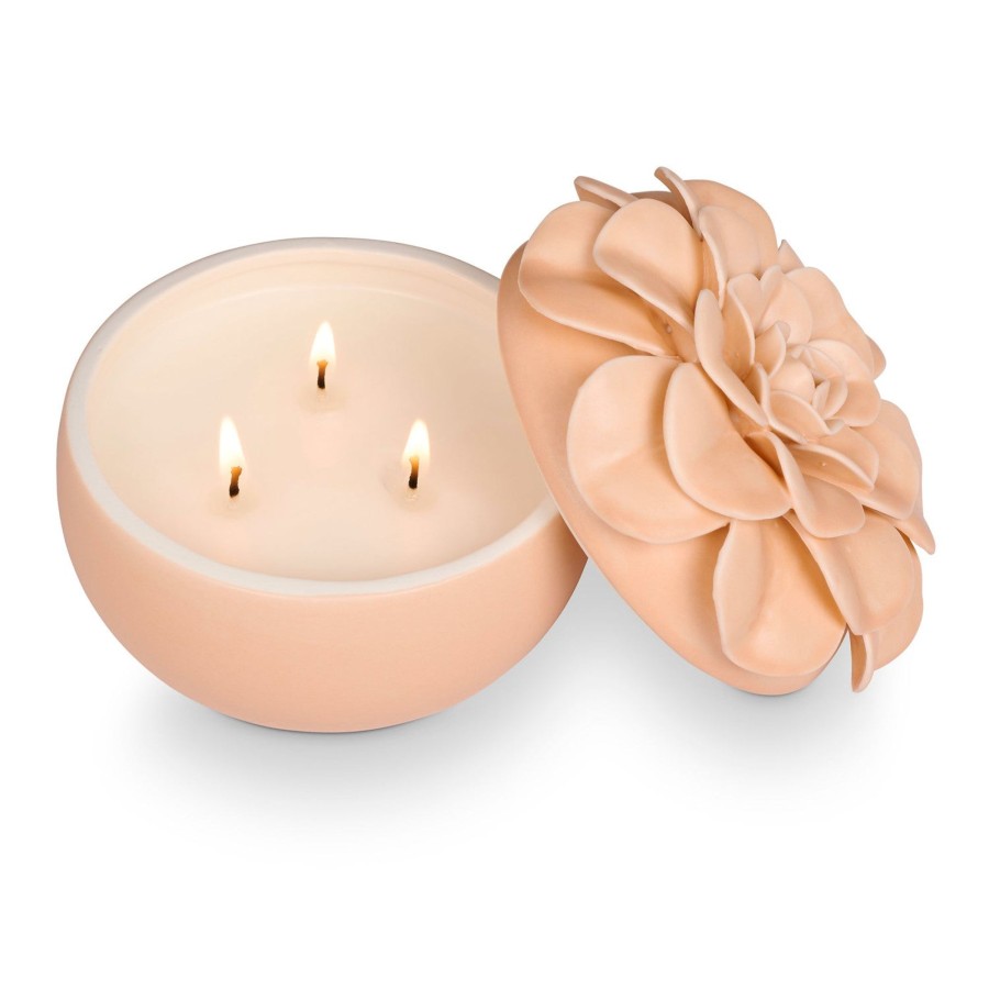 Home & Lifestyle Illume Candles | Blood Orange Dahlia Ceramic Flower Candle