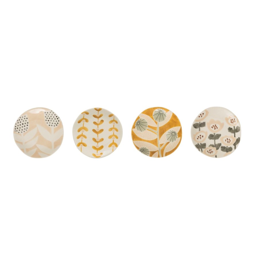 Home & Lifestyle Pinecone Trading Co. Tabletop | Hand-Painted Floral Stoneware Plate