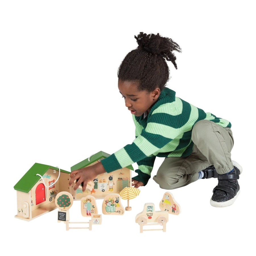 Kids The Manhattan Toy Company | Market Day Wooden Playset