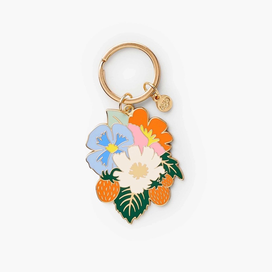 Accessories Rifle Paper Co. | Strawberry Fields Enamel Keychain