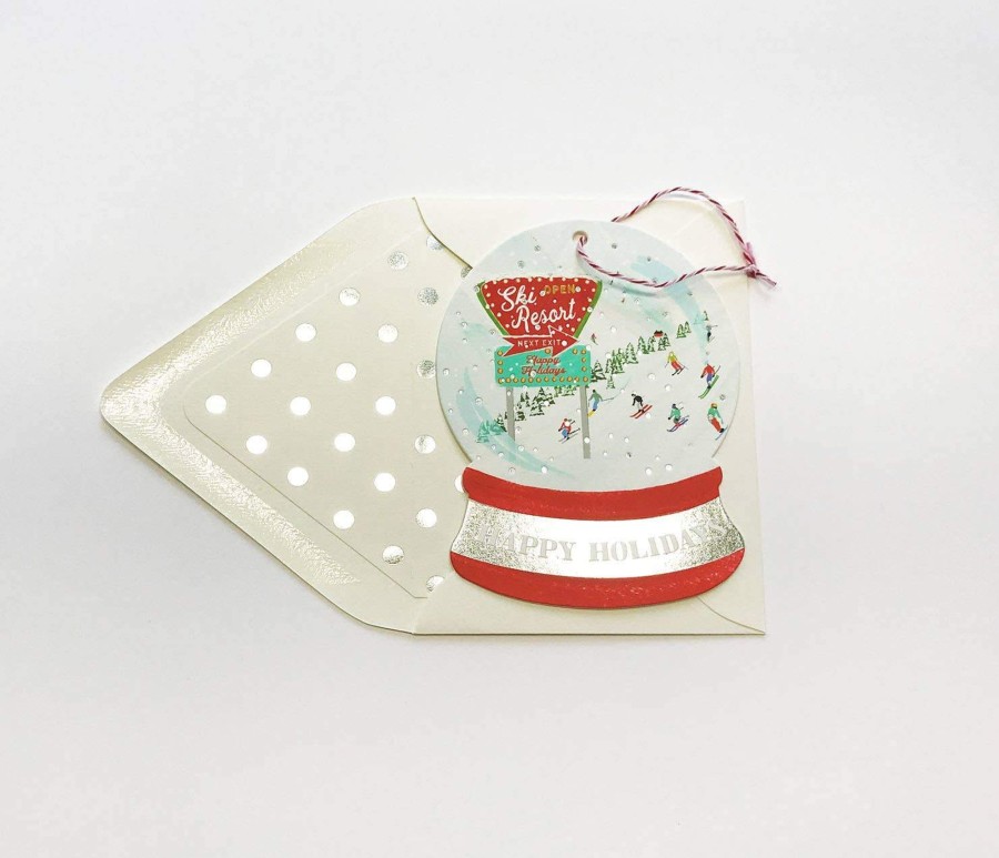 Stationery & Gifts The First Snow Holiday | Happy Holidays Snowglobe Paper Ornament Card