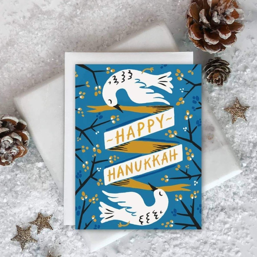 Stationery & Gifts Idlewild Co. Holiday | Happy Hanukkah Doves Card