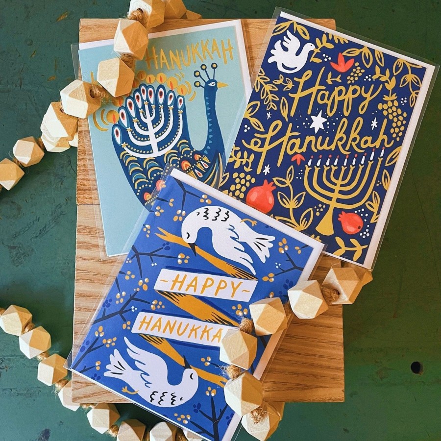 Stationery & Gifts Idlewild Co. Holiday | Happy Hanukkah Doves Card