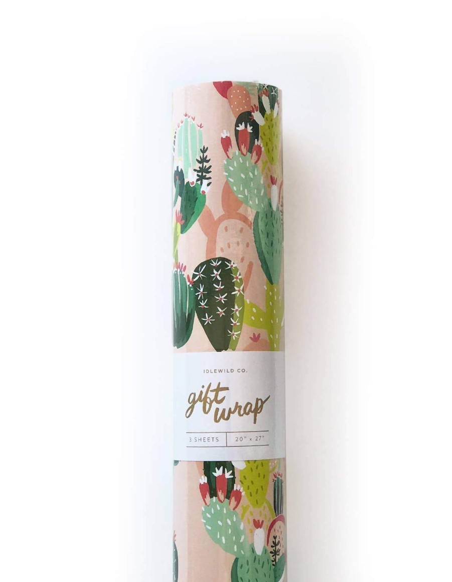 Stationery & Gifts Idlewild Co. Wrapping Paper | Prickly Pear Gift Wrap - Roll Of 3