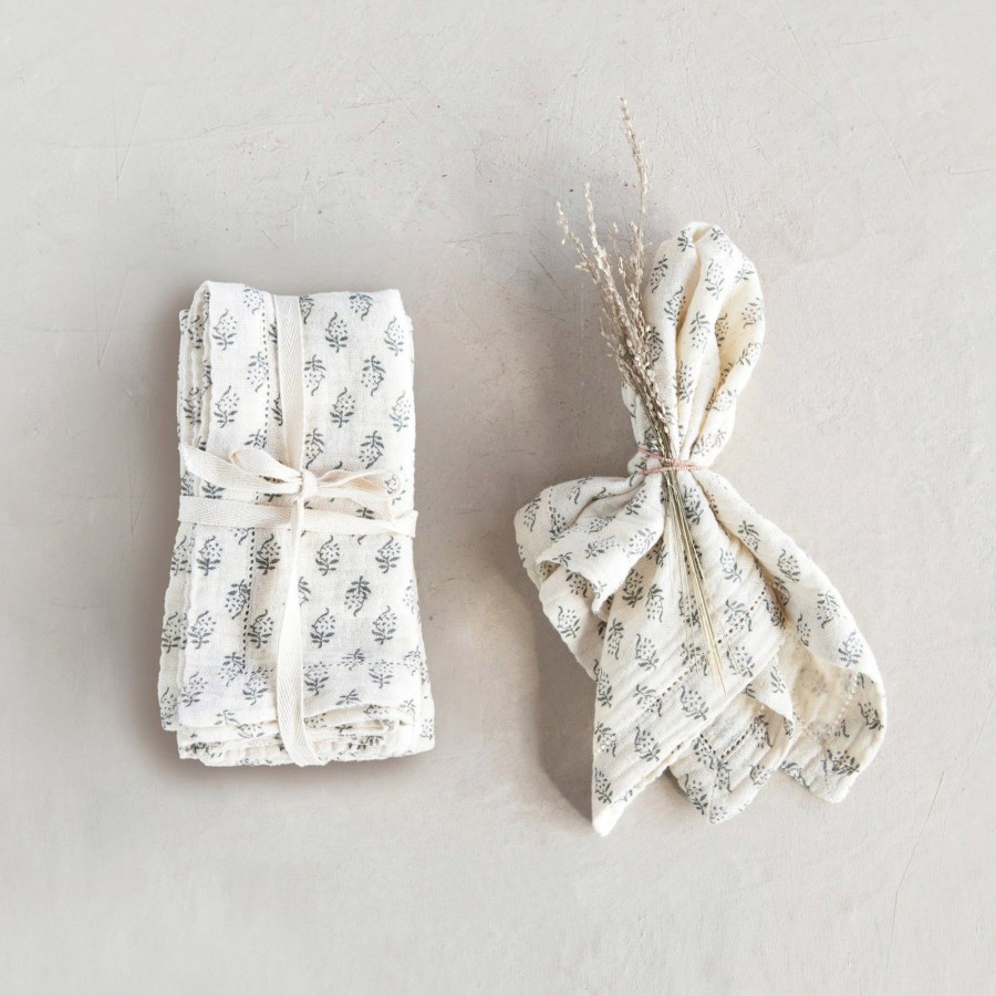 Home & Lifestyle Pinecone Trading Co. Tabletop | Timeless Blooms Floral Printed Napkins