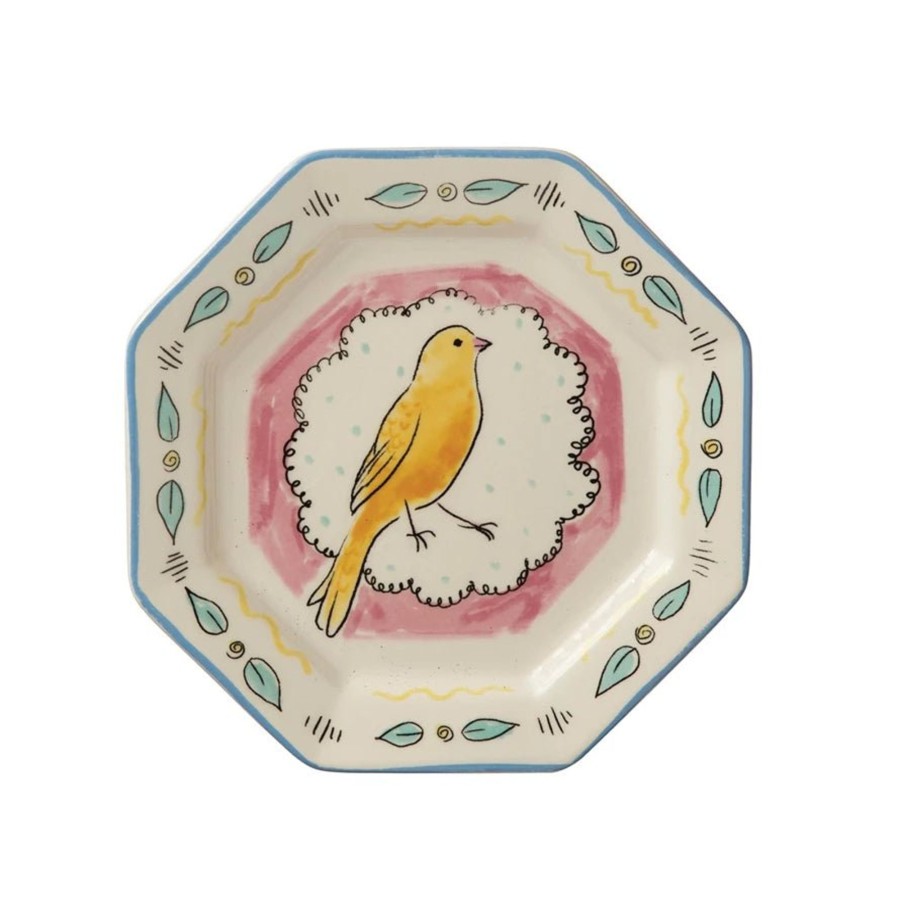 Home & Lifestyle Pinecone Trading Co. Home Accents | Canary Decorative Ceramic Plate