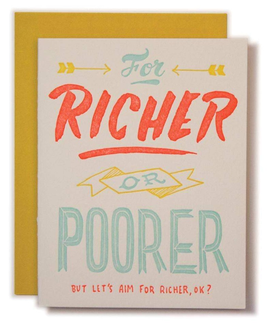 Stationery & Gifts Ladyfingers Letterpress Love | For Richer Or Poorer Card