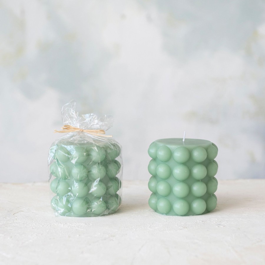 Home & Lifestyle Pinecone Trading Co. Candles | Mint Hobnail Pillar Candle