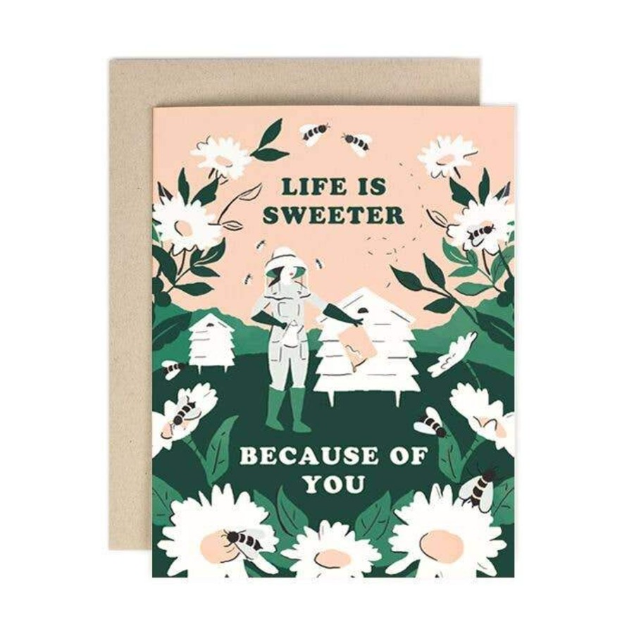 Stationery & Gifts Amy Heitman Love | Life Is Sweeter Because Of You Beekeeper Card