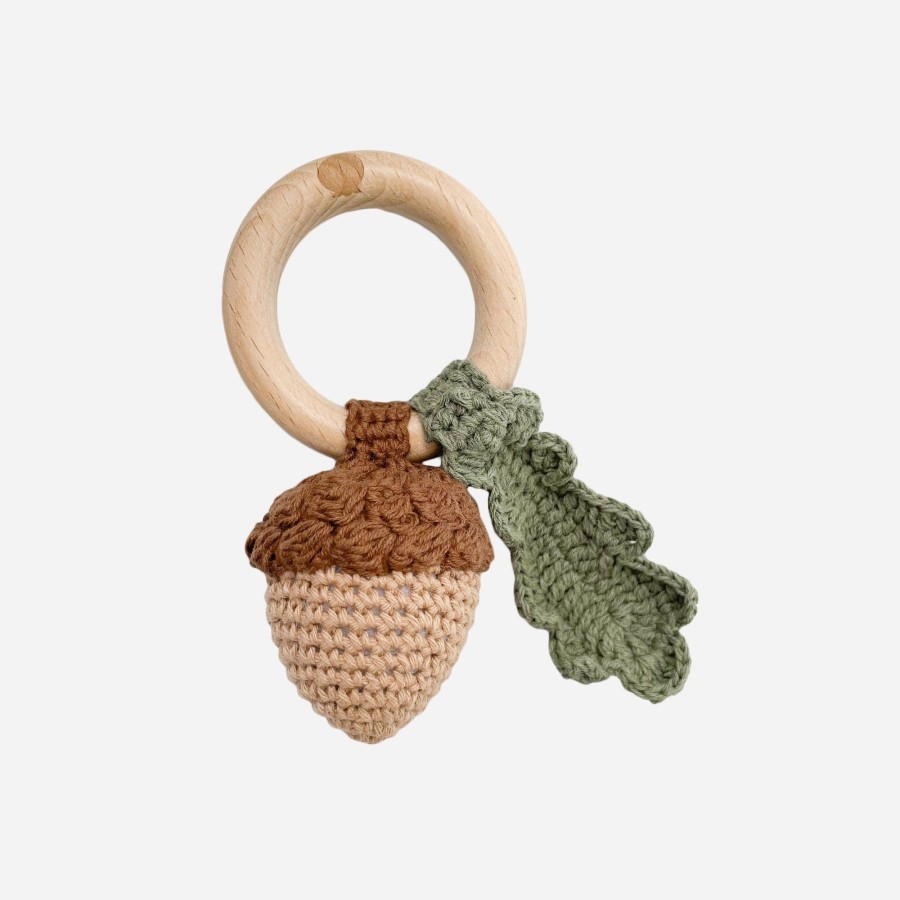 Kids The Blueberry Hill | Acorn Cotton Crochet Rattle Teether