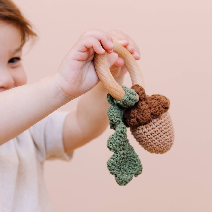 Kids The Blueberry Hill | Acorn Cotton Crochet Rattle Teether