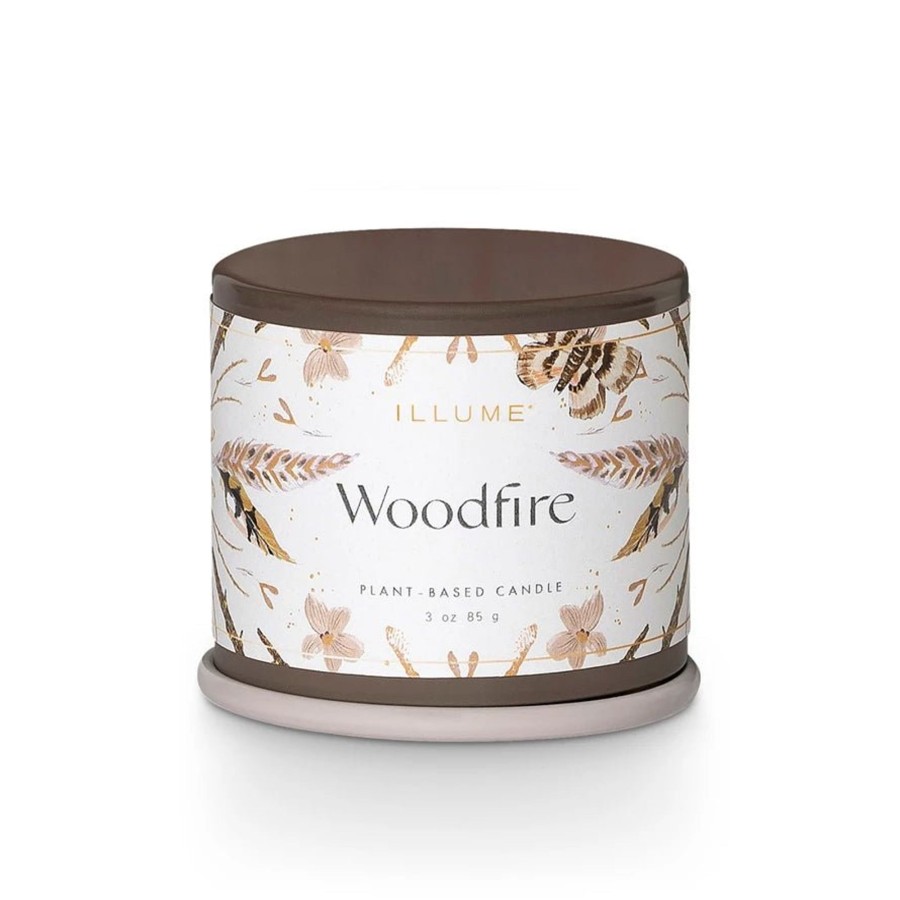 Home & Lifestyle Illume Candles | Woodfire Demi Vanity Tin Candle