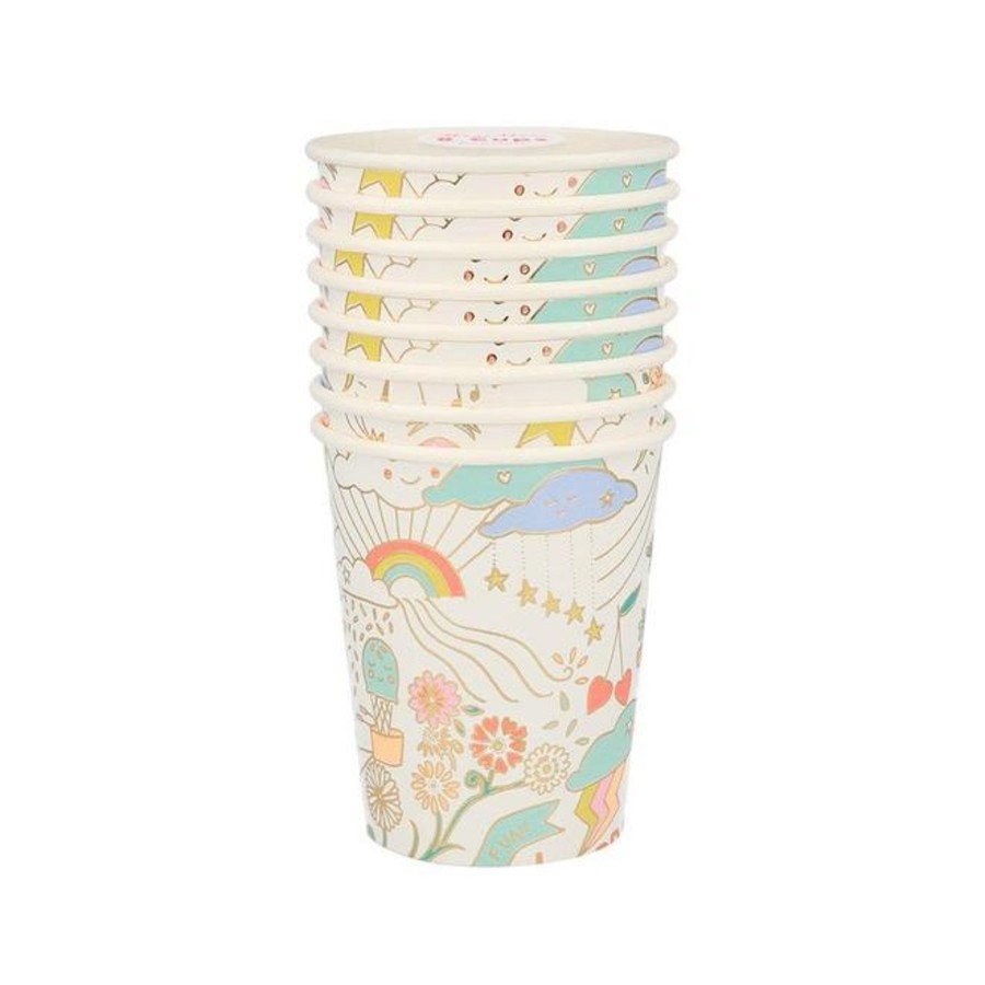 Stationery & Gifts Meri Meri Party Goods | Happy Doodle Party Cups - Set Of 8