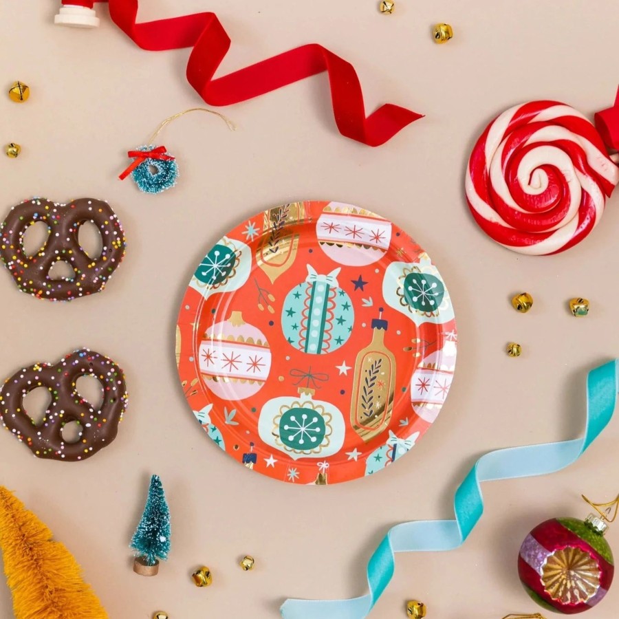 Stationery & Gifts Sunny and Ted Party Goods | Jolly Red Ornaments Plates