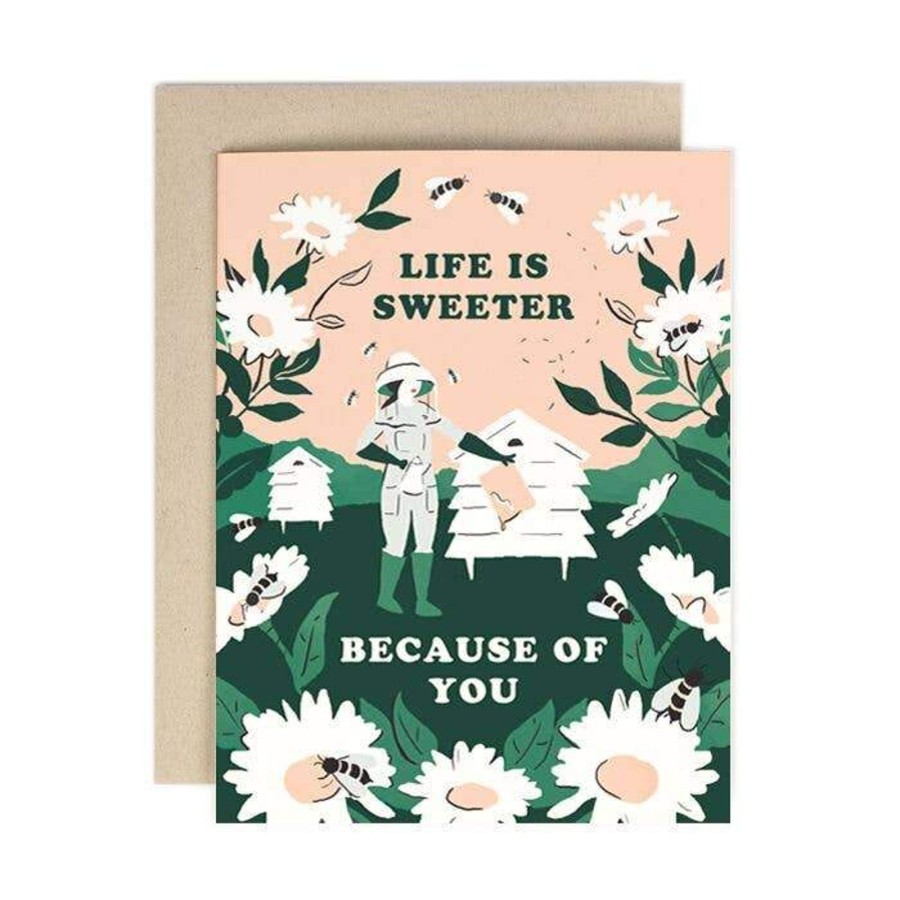 Stationery & Gifts Amy Heitman Friendship | Life Is Sweeter Because Of You Beekeeper Card