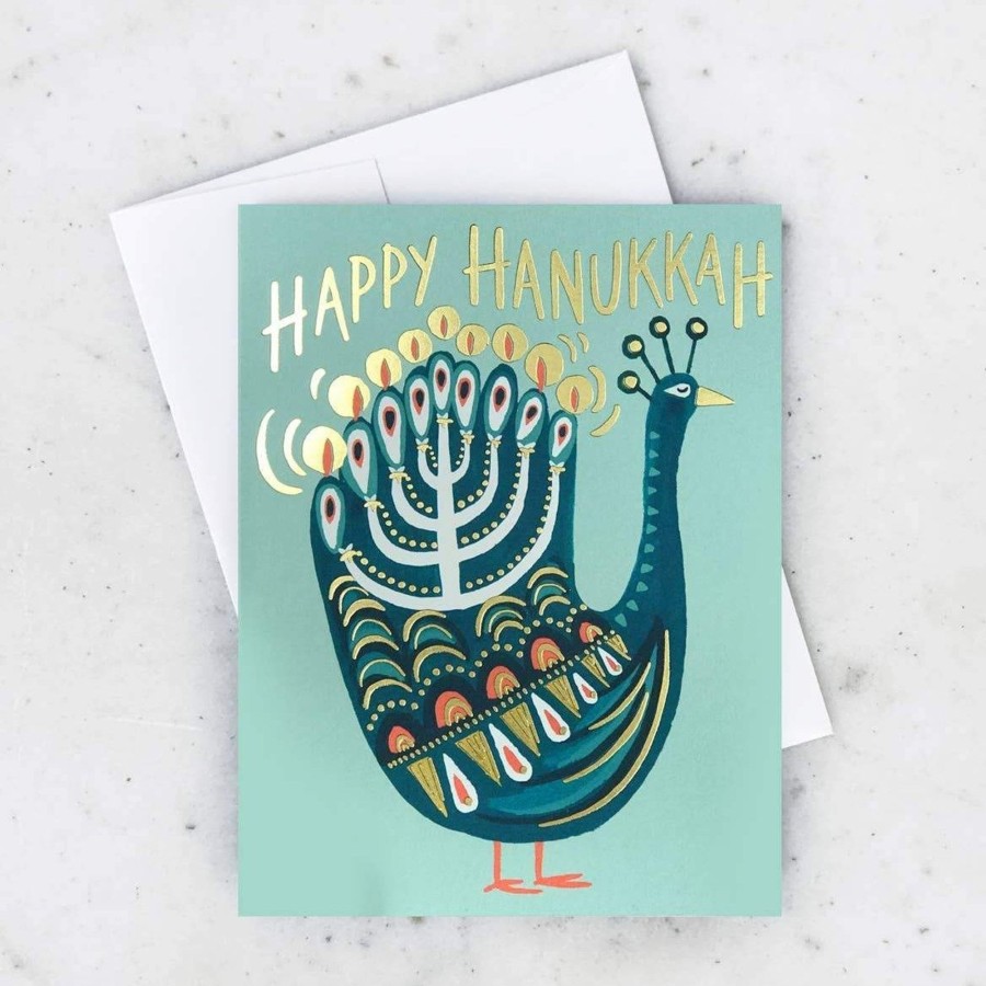 Stationery & Gifts Idlewild Co. Holiday | Happy Hanukkah Peacock Card