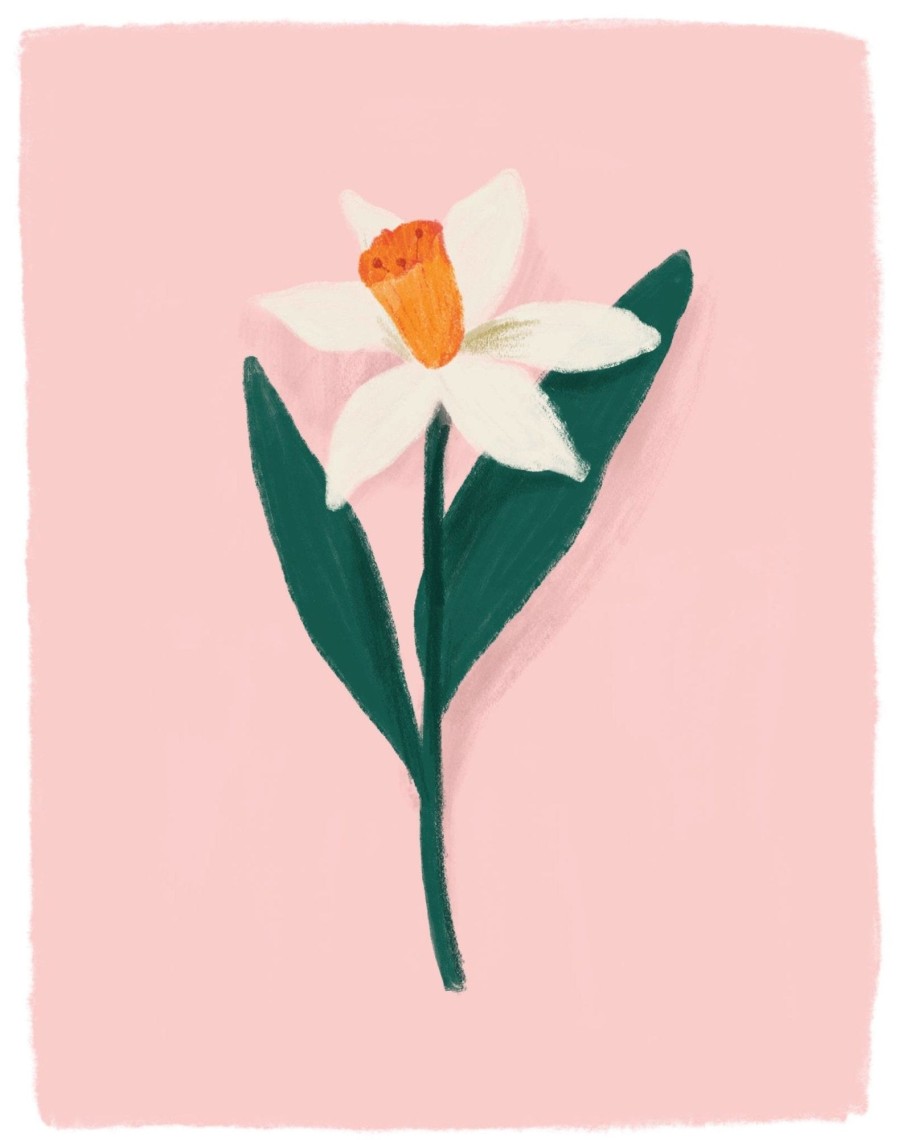 Home & Lifestyle Clementine Kids Home Accents | Peachy Spring Daffodil Art Print