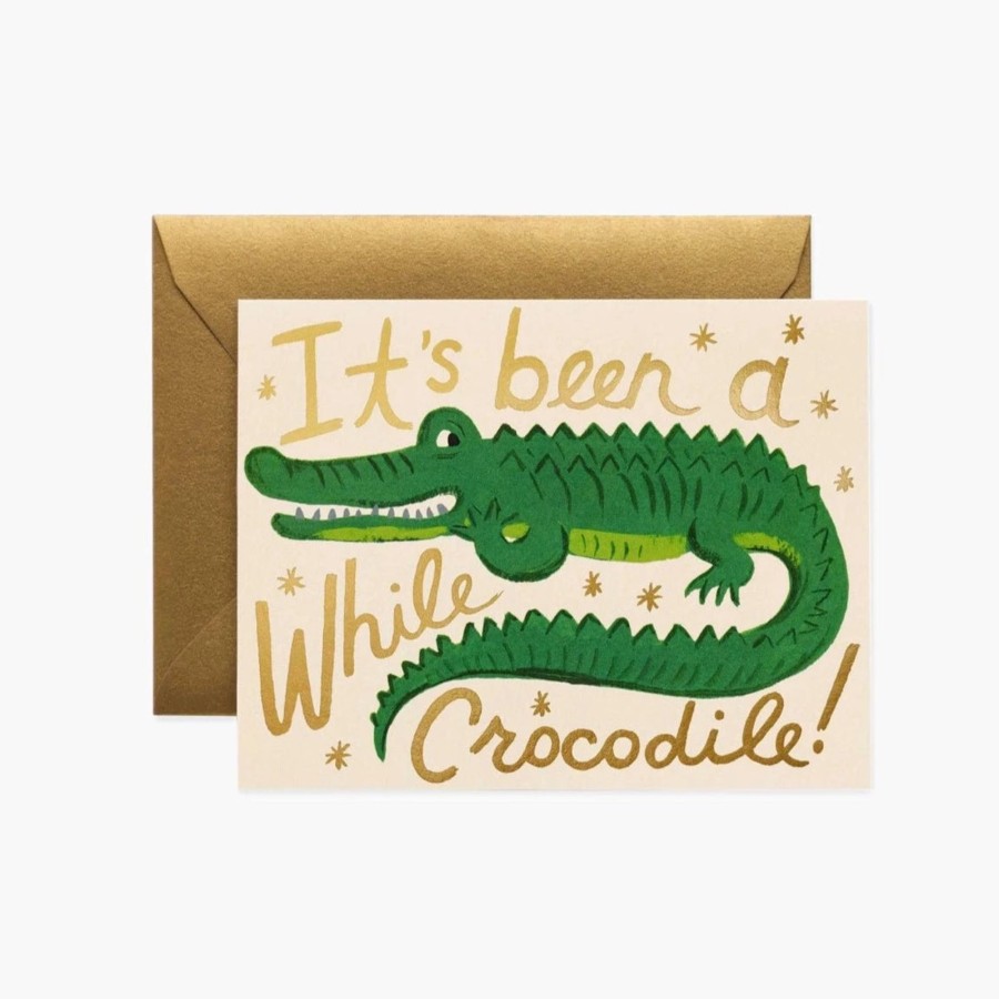 Stationery & Gifts Rifle Paper Co. Friendship | Been A While Crocodile Greeting Card