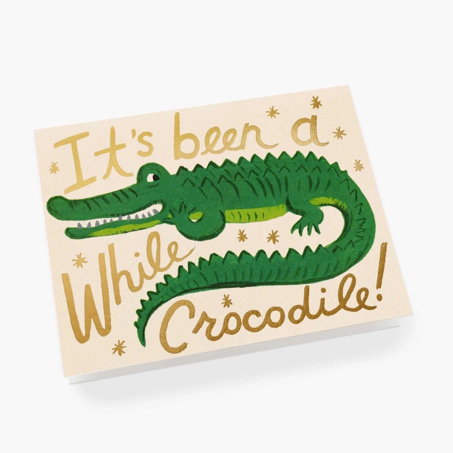 Stationery & Gifts Rifle Paper Co. Friendship | Been A While Crocodile Greeting Card