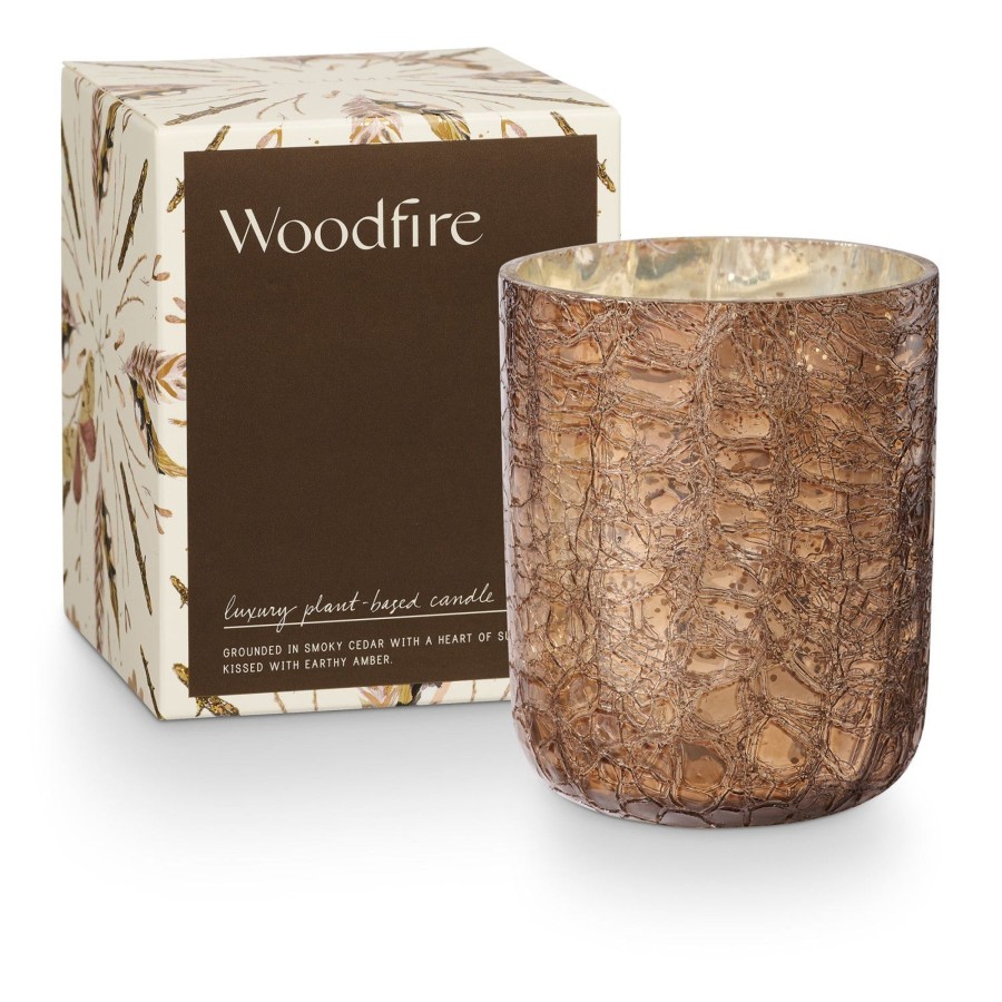 Home & Lifestyle Illume Candles | Woodfire Small Crackle Glass Candle