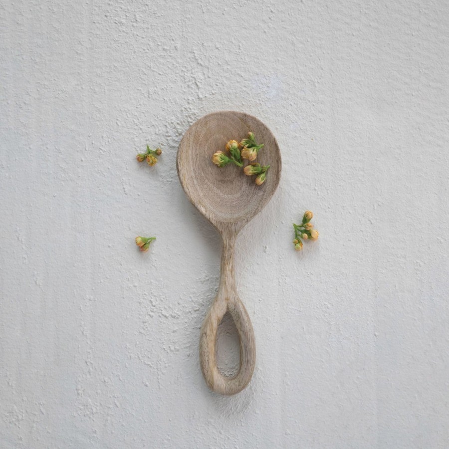 Home & Lifestyle Pinecone Trading Co. Kitchen | Bleached Hand-Carved Mango Wood Spoon