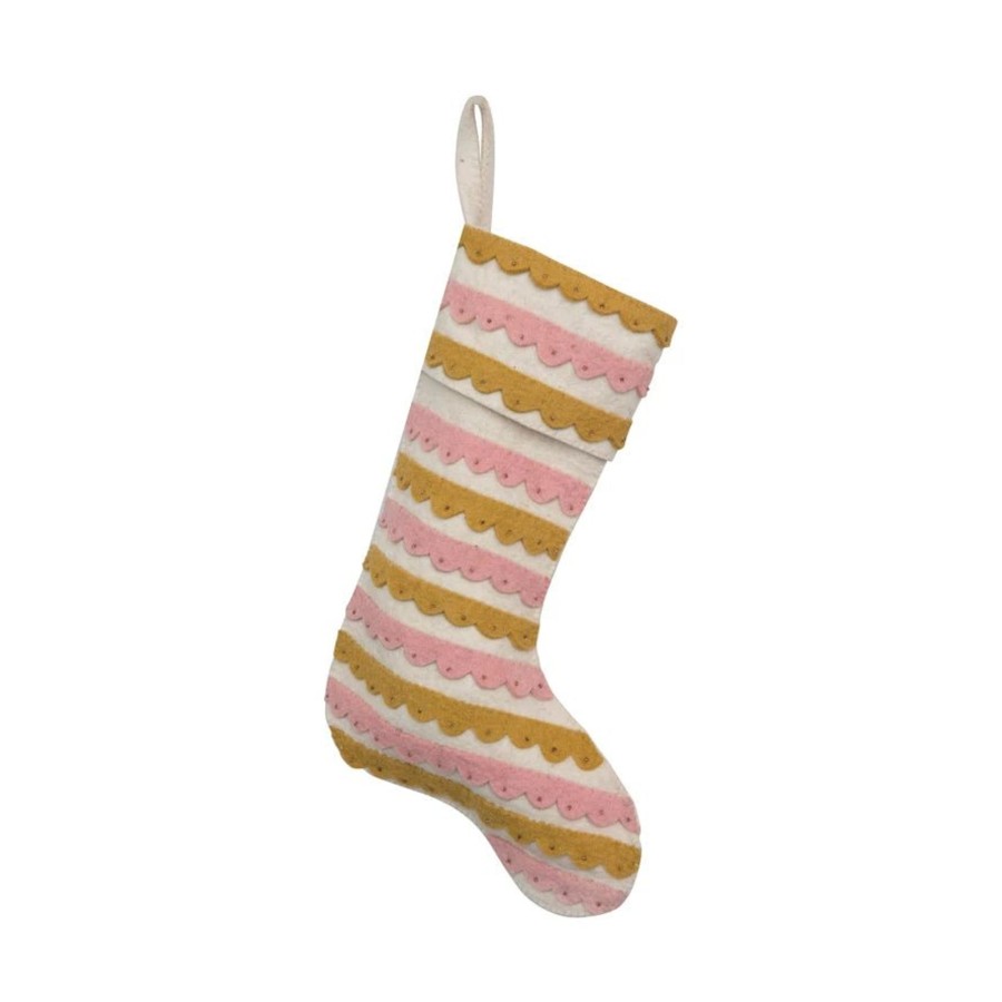 Home & Lifestyle Pinecone Trading Co. Home Accents | Pastel Tinsel Stocking