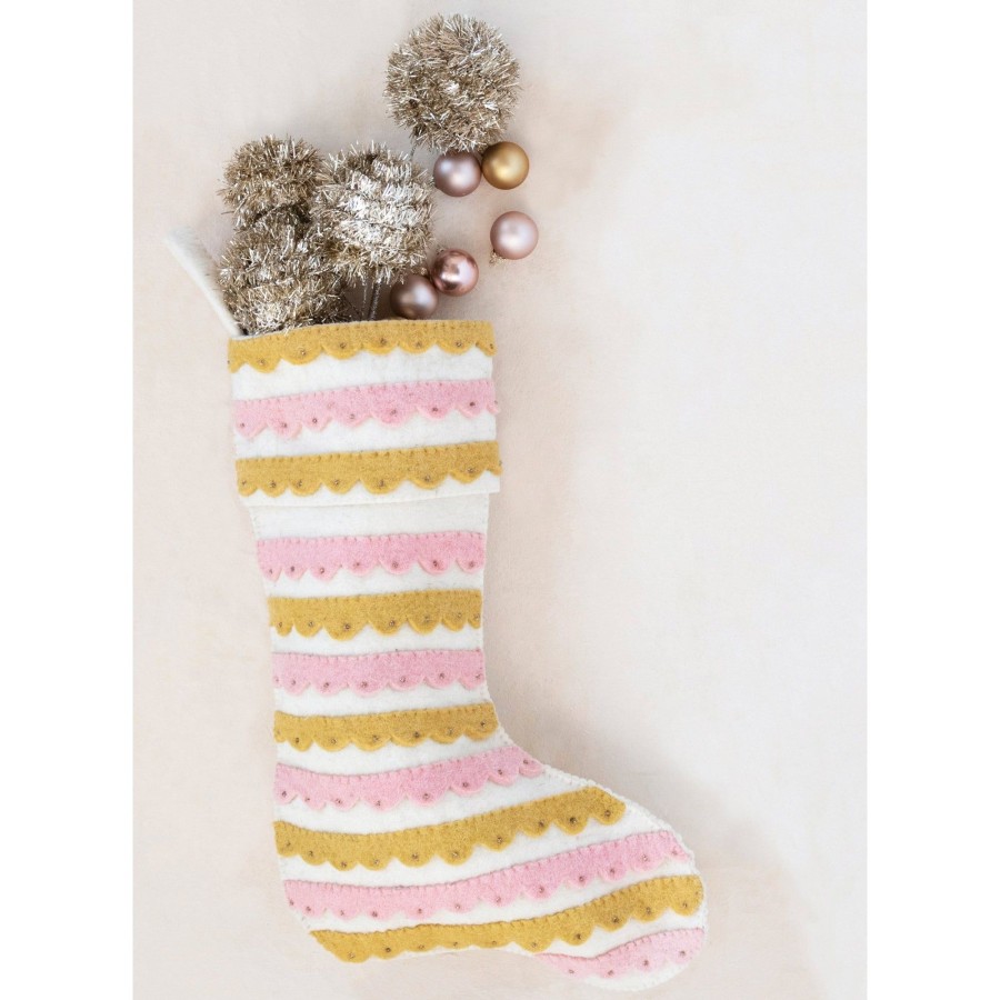 Home & Lifestyle Pinecone Trading Co. Home Accents | Pastel Tinsel Stocking