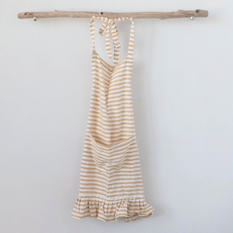 Home & Lifestyle Pinecone Trading Co. Kitchen | Woven Cotton Striped Apron