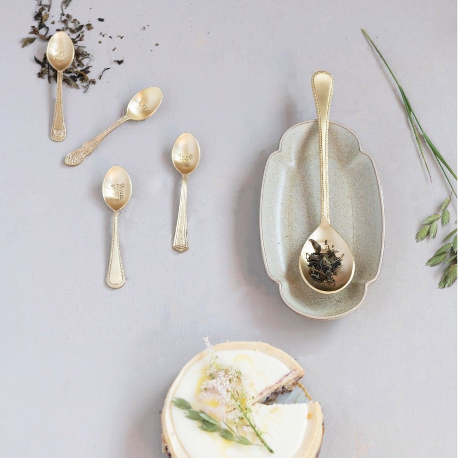 Home & Lifestyle Pinecone Trading Co. Serveware | Brass Serving Spoon