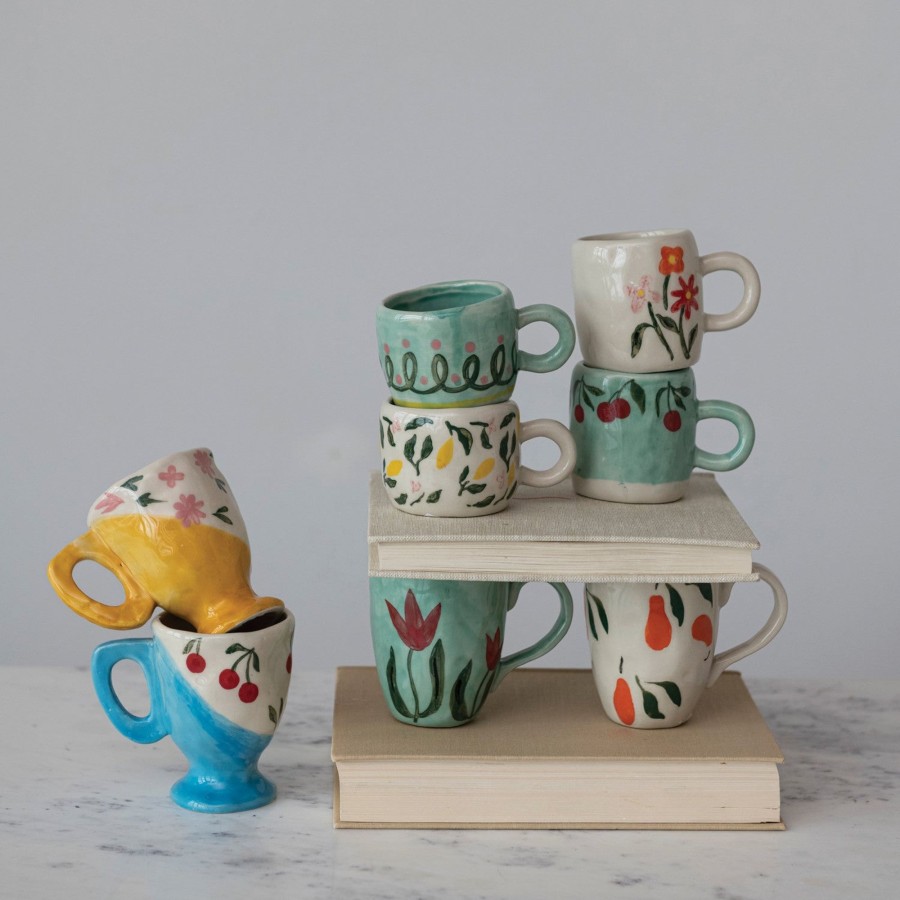 Home & Lifestyle Pinecone Trading Co. Tabletop | Hand-Painted Colorful Espresso Mugs