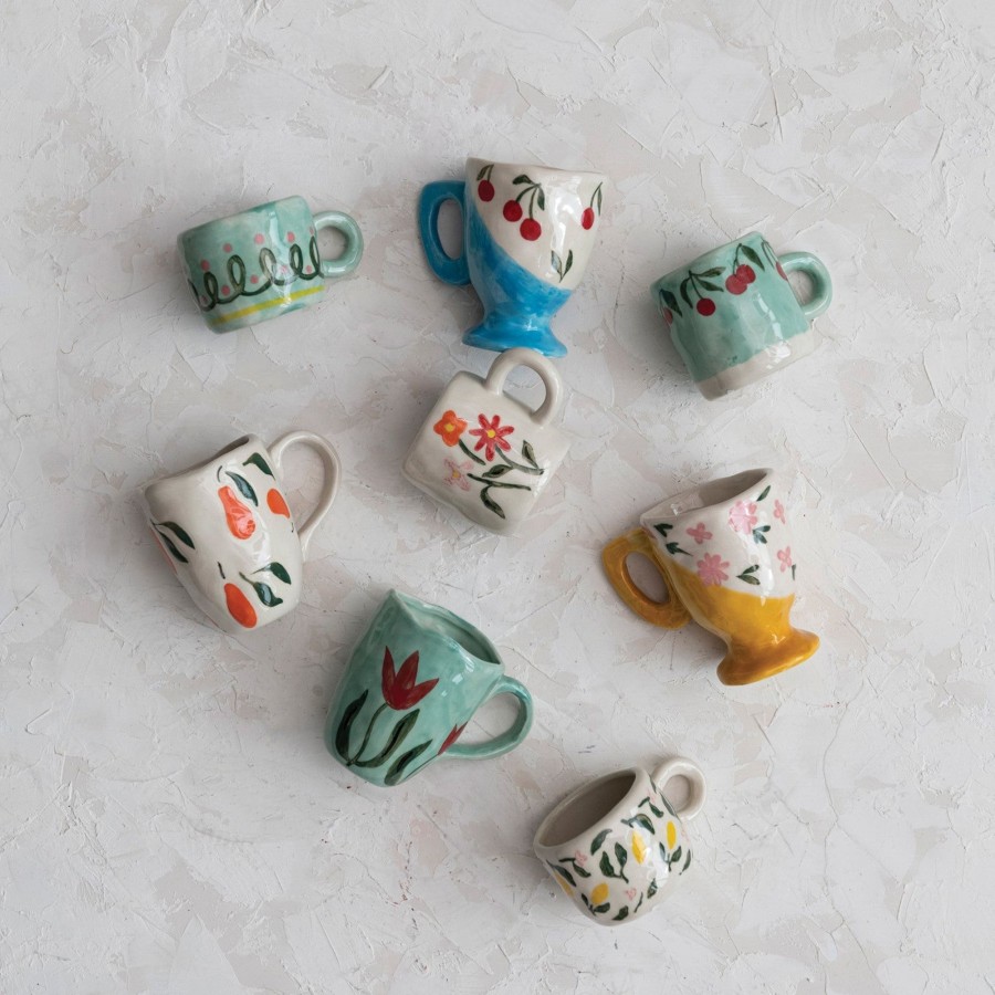 Home & Lifestyle Pinecone Trading Co. Tabletop | Hand-Painted Colorful Espresso Mugs