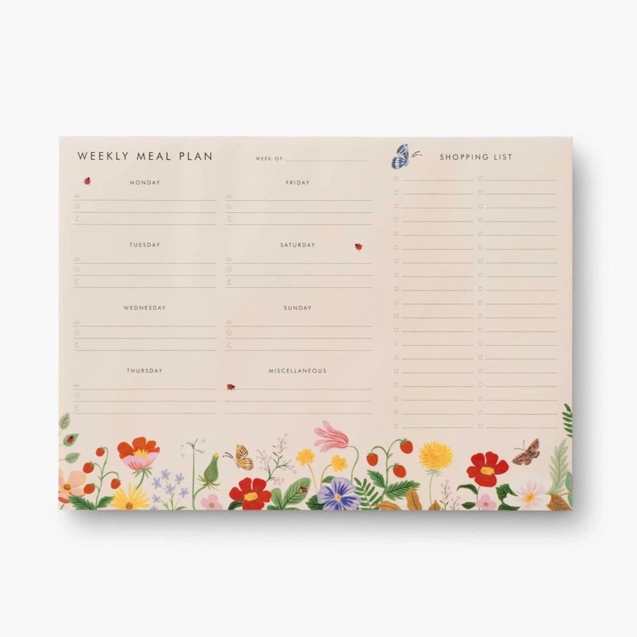 Stationery & Gifts Rifle Paper Co. Calendars & Planners | Strawberry Fields Weekly Meal Planner Notepad