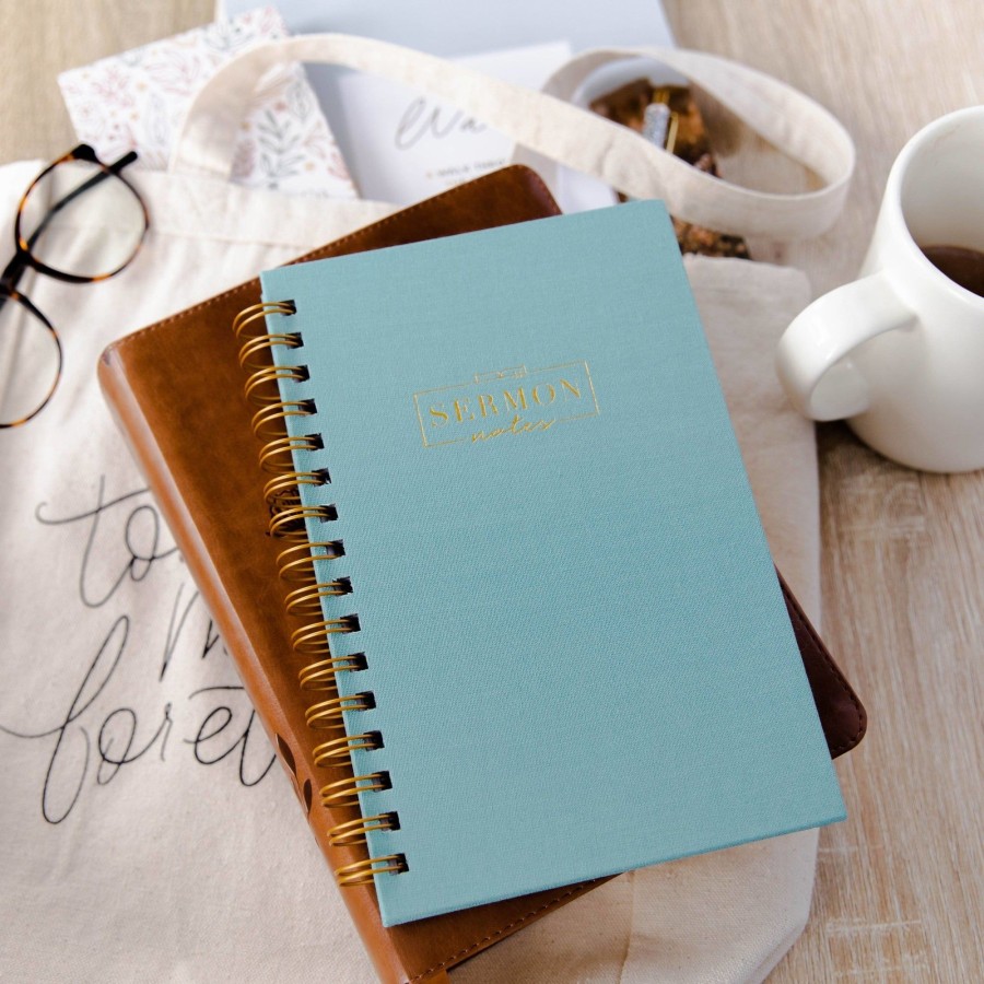 Stationery & Gifts The Daily Grace Co Journals & Notebooks | Sermon Notes Journal - Teal Spiral