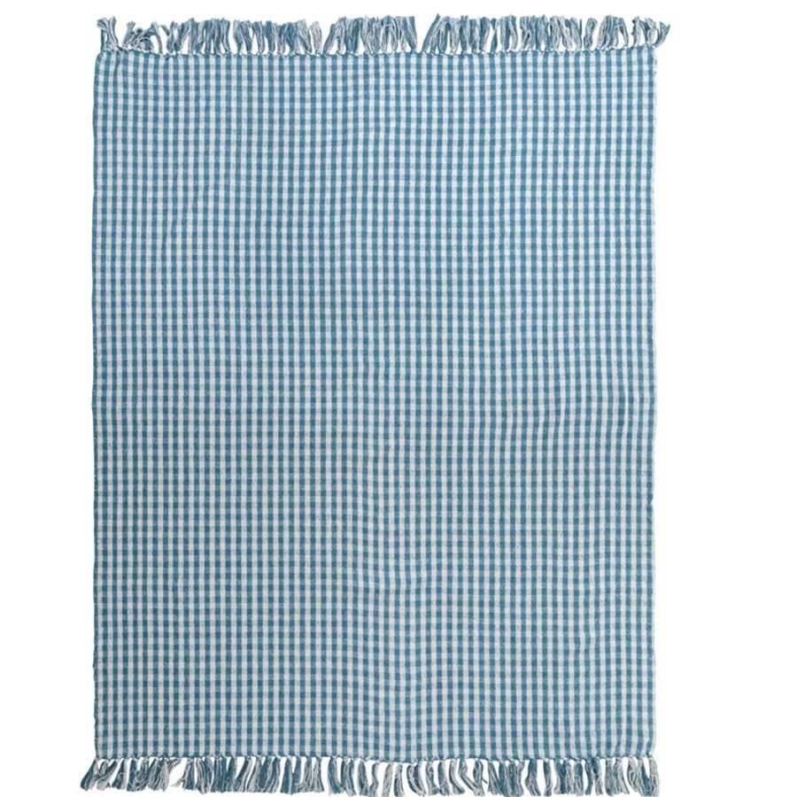 Home & Lifestyle Pinecone Trading Co. Home Accents | Woven Recycled Gingham Cotton Blend Throw