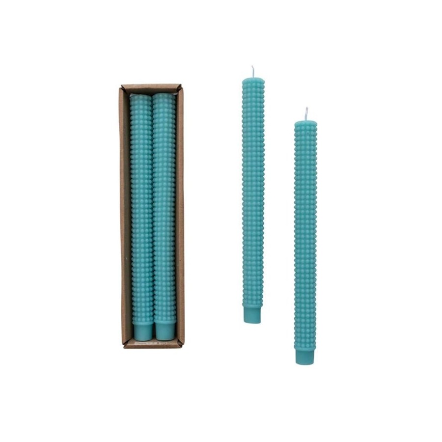 Home & Lifestyle Pinecone Trading Co. Candles | Cyan Hobnail Taper Candles