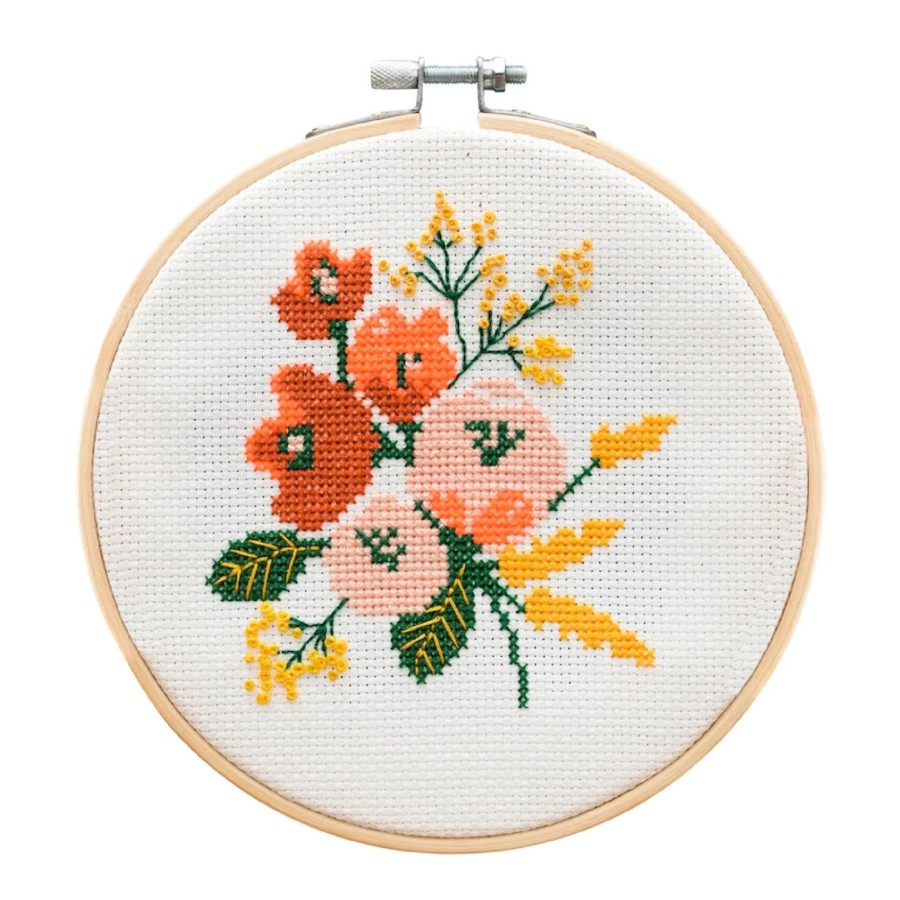 Home & Lifestyle Cotton Clara Crafts | Amethyst Floral Cross Stitch Kit