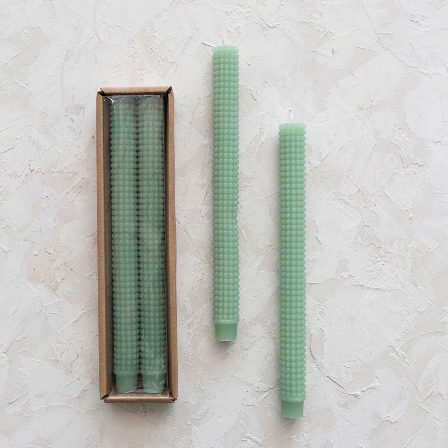 Home & Lifestyle Pinecone Trading Co. Candles | Mint Hobnail Taper Candles